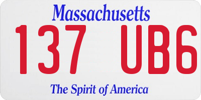 MA license plate 137UB6