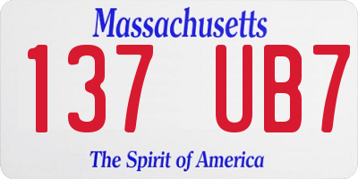MA license plate 137UB7