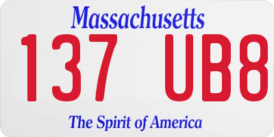 MA license plate 137UB8
