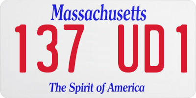 MA license plate 137UD1