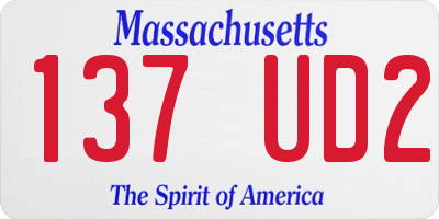 MA license plate 137UD2