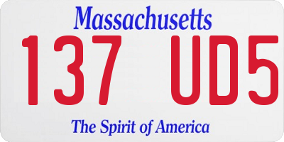MA license plate 137UD5