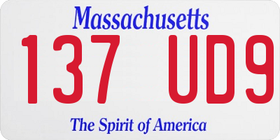 MA license plate 137UD9