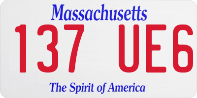 MA license plate 137UE6
