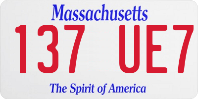 MA license plate 137UE7