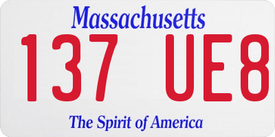 MA license plate 137UE8