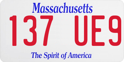 MA license plate 137UE9