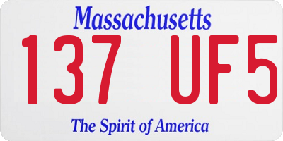 MA license plate 137UF5