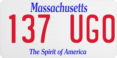 MA license plate 137UG0