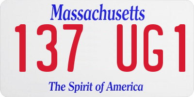 MA license plate 137UG1