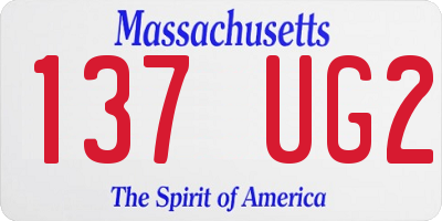 MA license plate 137UG2