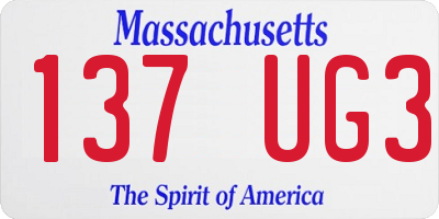 MA license plate 137UG3