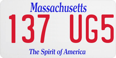 MA license plate 137UG5