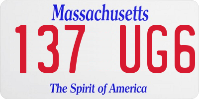 MA license plate 137UG6
