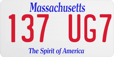 MA license plate 137UG7