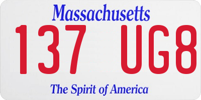 MA license plate 137UG8