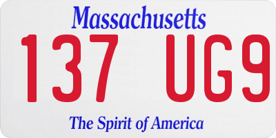 MA license plate 137UG9