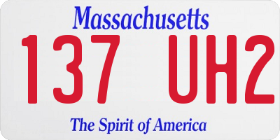 MA license plate 137UH2