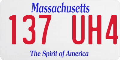 MA license plate 137UH4