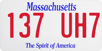 MA license plate 137UH7