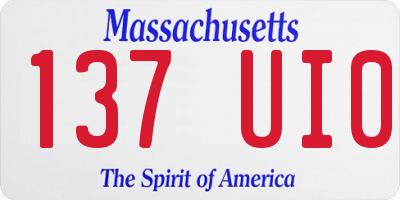 MA license plate 137UI0