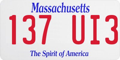 MA license plate 137UI3