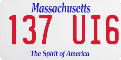 MA license plate 137UI6