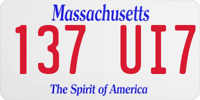 MA license plate 137UI7