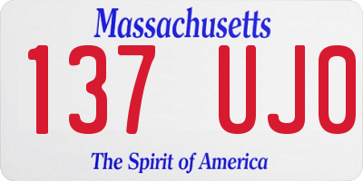 MA license plate 137UJ0