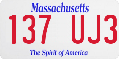 MA license plate 137UJ3