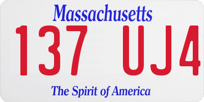 MA license plate 137UJ4