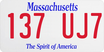 MA license plate 137UJ7