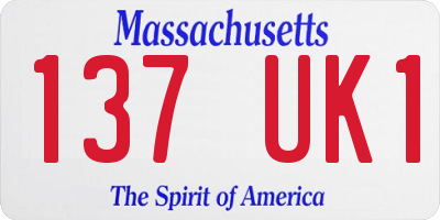 MA license plate 137UK1