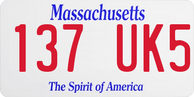 MA license plate 137UK5