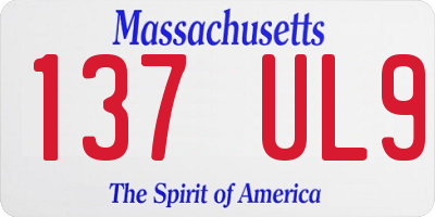 MA license plate 137UL9