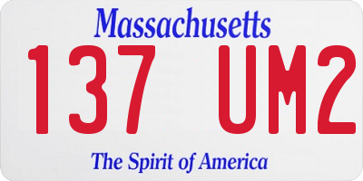 MA license plate 137UM2