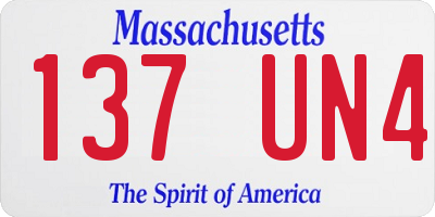 MA license plate 137UN4