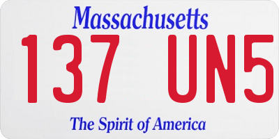 MA license plate 137UN5