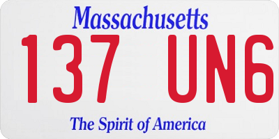 MA license plate 137UN6