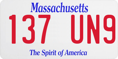 MA license plate 137UN9