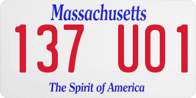 MA license plate 137UO1
