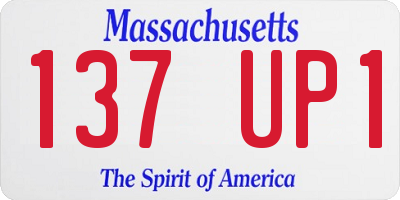MA license plate 137UP1