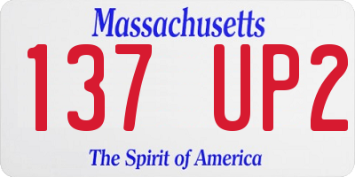 MA license plate 137UP2
