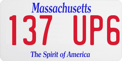 MA license plate 137UP6