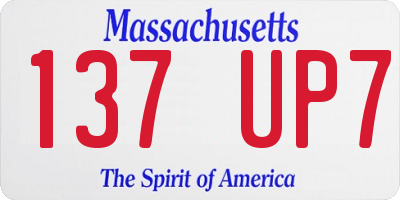 MA license plate 137UP7
