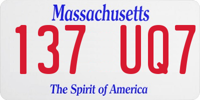 MA license plate 137UQ7