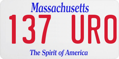 MA license plate 137UR0
