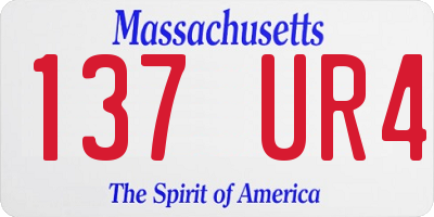 MA license plate 137UR4