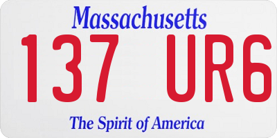 MA license plate 137UR6