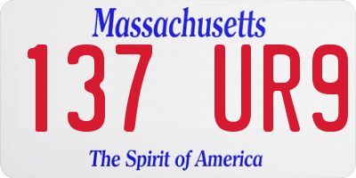 MA license plate 137UR9